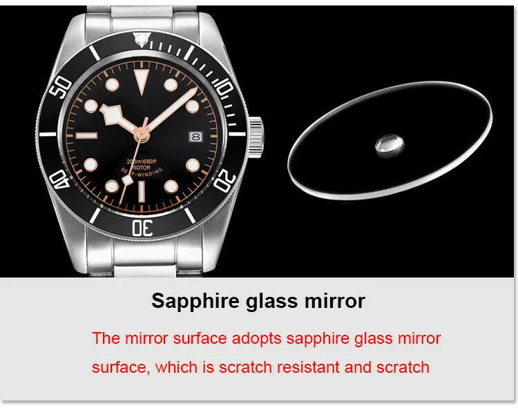 Luxury Customizable Logo Waterproof Japan nh35 Automatic Mechanical Wristwatch Full Steel Sapphire Men Watch Dress Male Clock