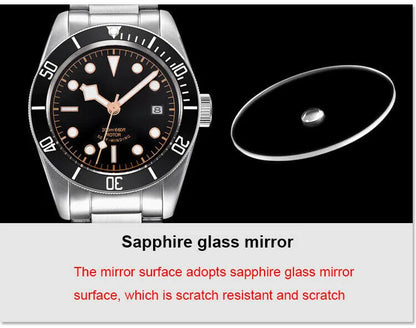 Luxury Customizable Logo Waterproof Japan nh35 Automatic Mechanical Wristwatch Full Steel Sapphire Men Watch Dress Male Clock