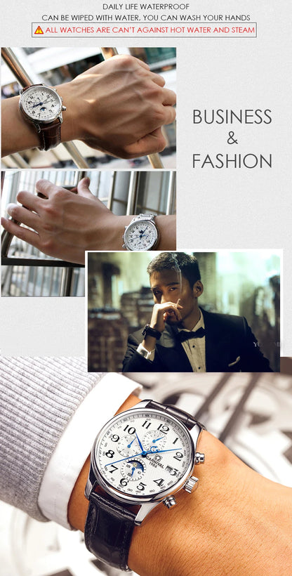 Reloj mecánico automático para hombre en acero inoxidable Case Shape: Redondo Case