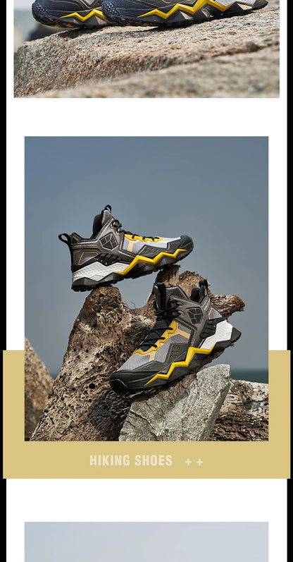 Rax Men  Waterproof Hiking Shoes Breathable Hiking Boots Outdoor Trekking Boots Sports Sneakers Tactical Shoes