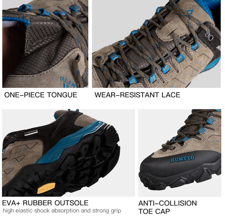 HUMTTO Trekking Shoes for Women Winter Hiking Shoes Womens Waterproof New Luxury Designer Climbing Leather Casual Woman Sneakers