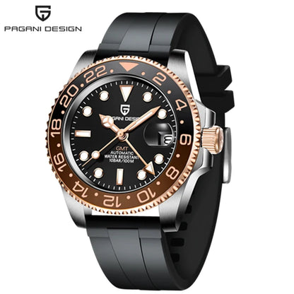 PAGANI DESIGN Men Automatic Watches Sapphire Glass 40mm Ceramic GMT Mechanical Wristwatch Top Brand Sports Waterproof Men Watch