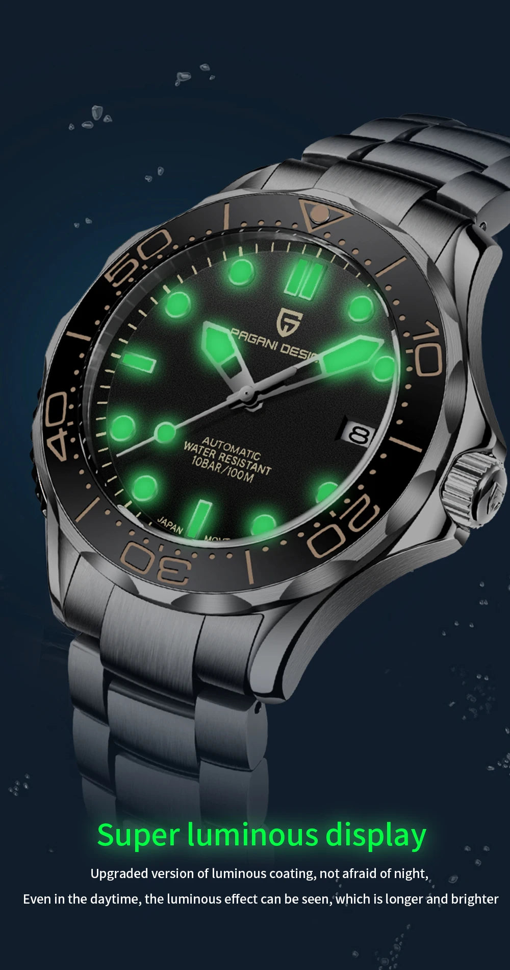 PAGANI DESIGN Men Watches 2026 New 007 Retro Luxury Automatic Watch For Men Mechanical Wristwatch Men Stainless steel Waterproof