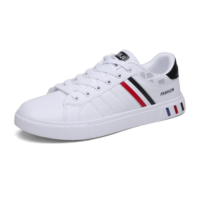 Men's Casual Sneakers Skateboarding Shoes PU Flats Shoes Students Outdoor Sneakers Street Shoes Lace Walking Shoes Plus Size 48