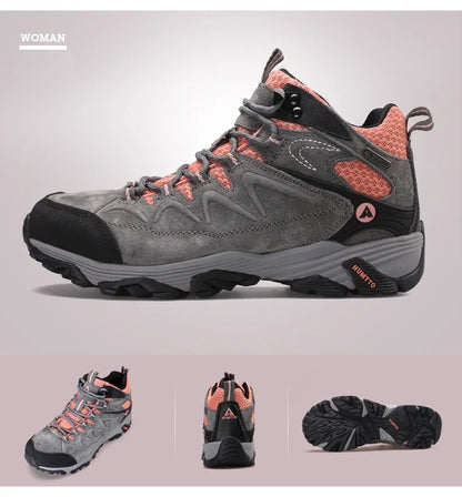 HUMTTO Waterproof Sneakers for Men Hiking Shoes Leather Trekking Boots Women Camping Hunting Mens Mountain Tactical Ankle Boots