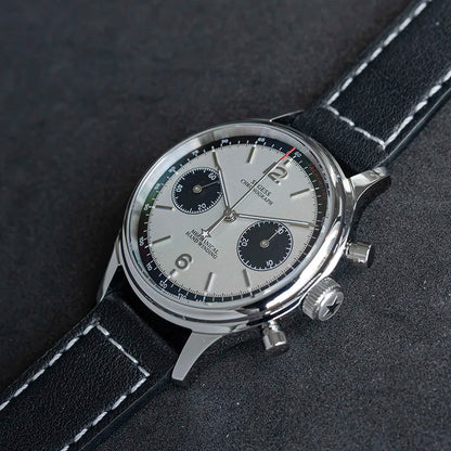 Relógio de Piloto Sugess para Homem, Cronógrafo Mecânico, Relógio de Pulso «Panda», Força Aérea, Safira, À Prova de Água, com Movimento Seagull ST1901 v3