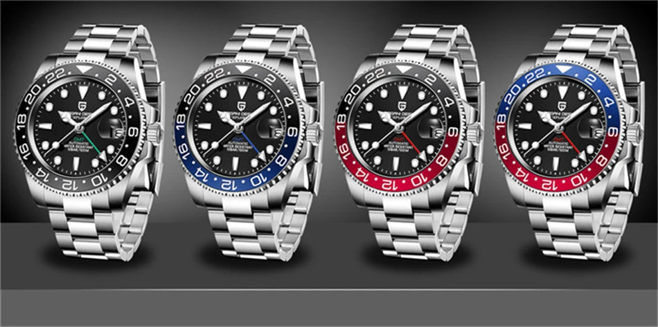 2026 New PAGANI DESIGN Luxury Men Mechanical Watches Stainless Steel GMT Watch Top Brand Sapphire Glass Men Watch reloj hombre