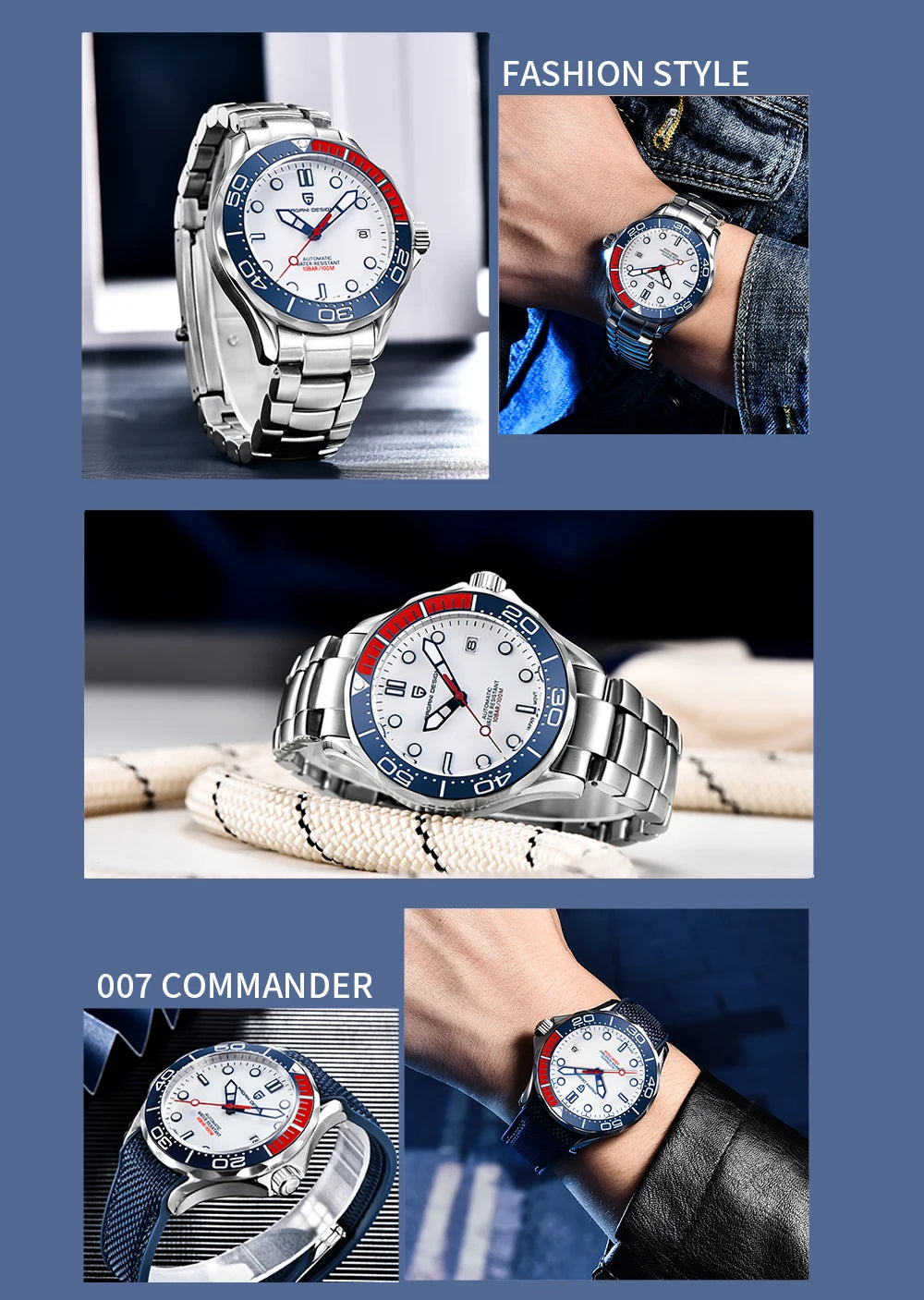 PAGANI DESIGN Men Watches 2026 New 007 Retro Luxury Automatic Watch For Men Mechanical Wristwatch Men Stainless steel Waterproof