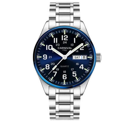 Switzerland Carnival Quartz Watch men 316 Stainless Steel Waterproof Calendar Luminous Military men Watches Reloj Hombre Montre