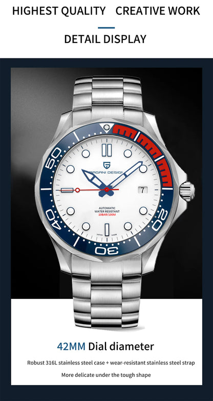 PAGANI DESIGN Men Watches 2026 New 007 Retro Luxury Automatic Watch For Men Mechanical Wristwatch Men Stainless steel Waterproof