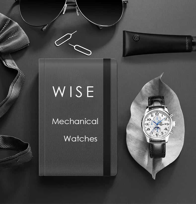 Reloj mecánico automático para hombre en acero inoxidable Case Shape: Redondo Case