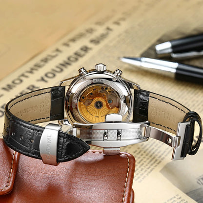 Reloj mecánico automático para hombre en acero inoxidable Case Shape: Redondo Case