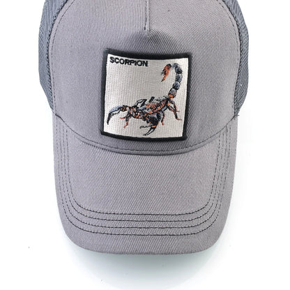 K Four Season Men's Trucker Caps With Scorpion Patch Snapback Hip Hop Baseball Cap For Women Adjustable Unisex Baseball Hats