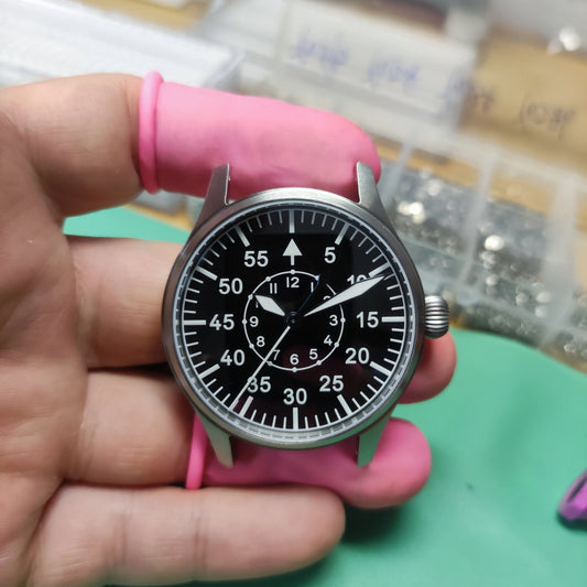 【Escapement Time】Automatic Movement Pilot Watch withType-B or Type-A   Black Dial and 40mm Case waterproof 100M