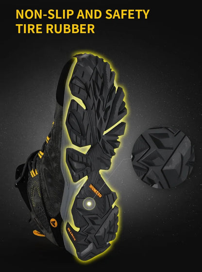 HUMTTO Waterproof Sneakers for Men Hiking Shoes Leather Trekking Boots Women Camping Hunting Mens Mountain Tactical Ankle Boots