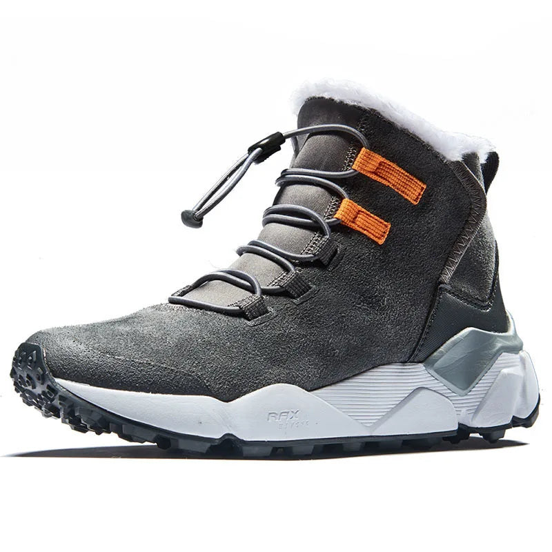 RAX Snow Boots Men Outdoor Sports Sneakers  for Men Women Hiking Boots Waterproof Plush Lining Trekking Boots Anti-slip Toursim