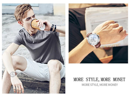 Carnival Brand Luxury Stainless Steel Multifunction Mechanical Watch for Men Waterproof Luminous Hands Calendar Fashion Watches