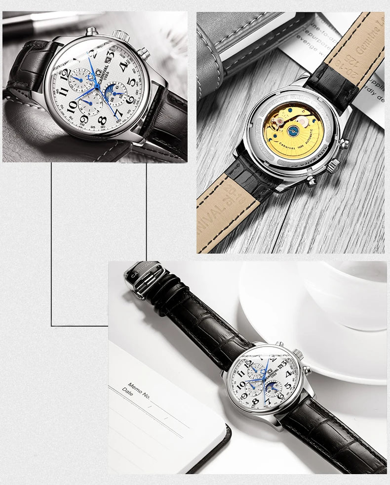 Reloj mecánico automático para hombre en acero inoxidable Case Shape: Redondo Case