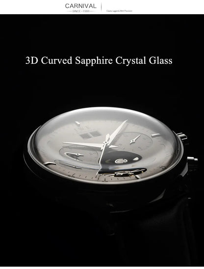 Montre CARNIVAL Mechanical Dress Watches for Men Brands Luxury Sapphire Automatic Wristwatches Mens Waterproof 2025 Reloj Hombre