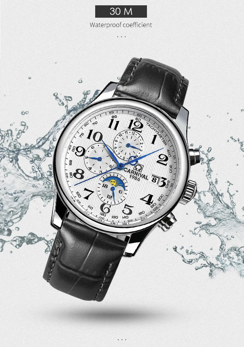 Reloj mecánico automático para hombre en acero inoxidable Case Shape: Redondo Case