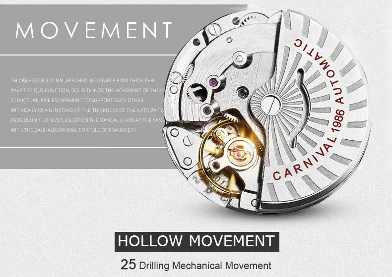 Reloj mecánico automático para hombre en acero inoxidable Case Shape: Redondo Case