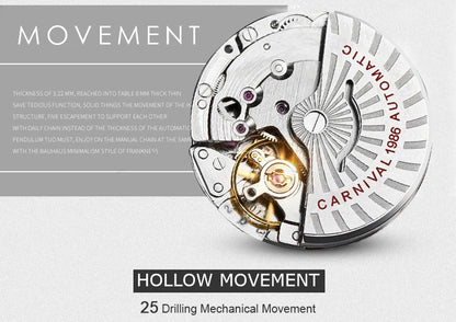 Reloj mecánico automático para hombre en acero inoxidable Case Shape: Redondo Case
