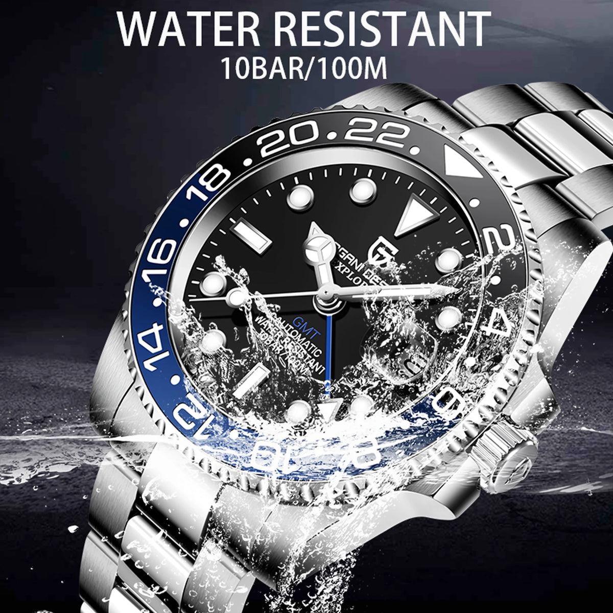 2025 New PAGANI DESIGN Luxurys Men Mechanical Watches Stainless Steel GMT Watch Top Brand Sapphire Glass Men for Watch PD-1662