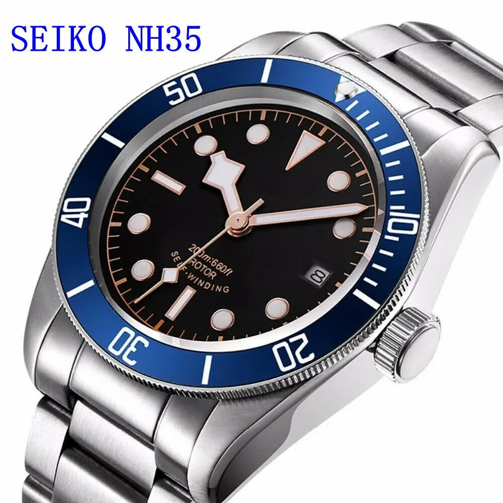 Luxury Customizable Logo Waterproof Japan nh35 Automatic Mechanical Wristwatch Full Steel Sapphire Men Watch Dress Male Clock