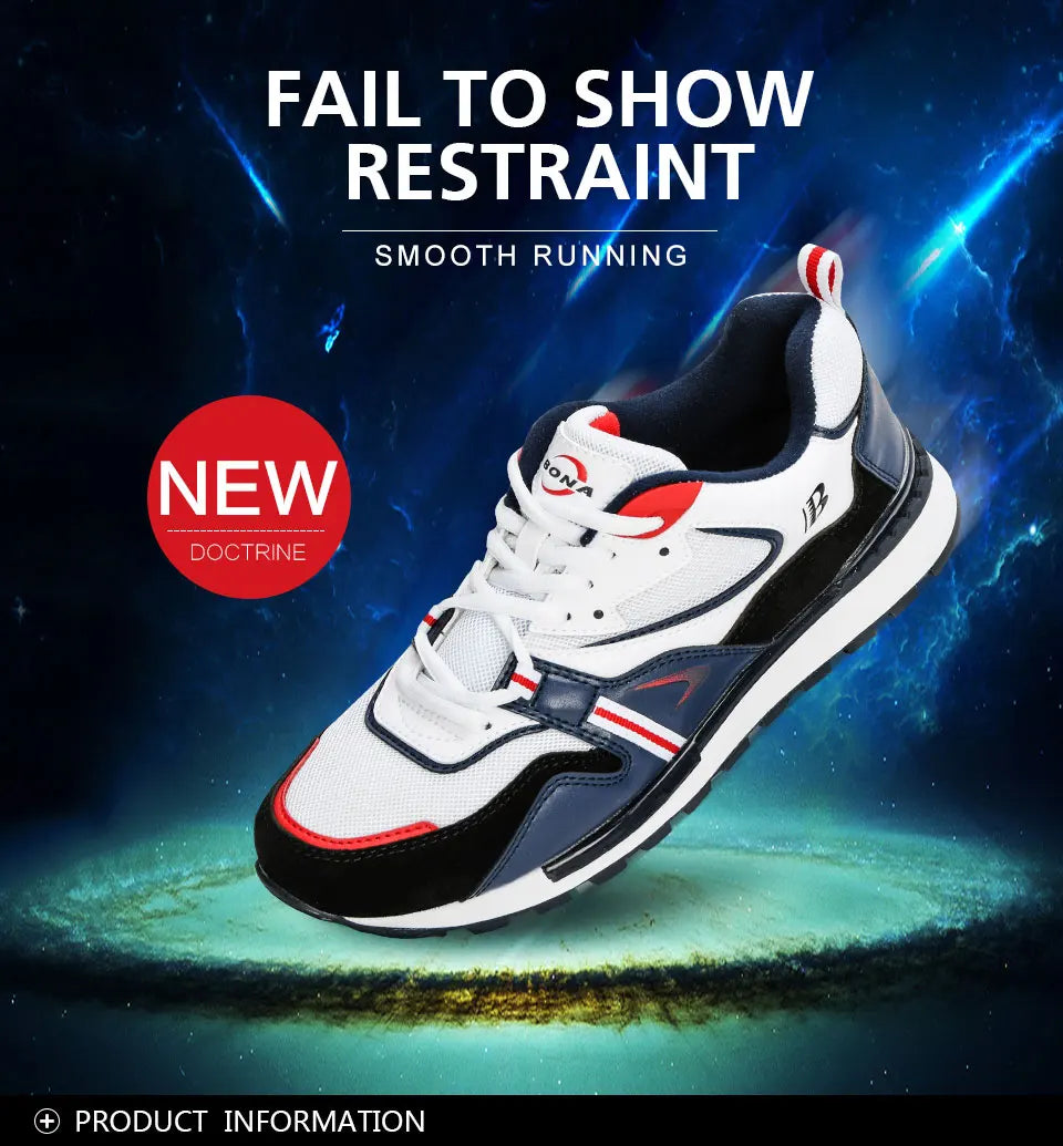BONA New Designers Action Leather Sport Shoes Man Sneakers Running Shoes Men Tennis Male Walking Footwear Trendy Fitness