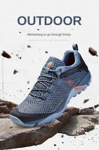 HUMTTO New Summer Hiking Sneakers Shoes for Men Breathable Outdoor Trekking Sport Mens Shoes Climbing Hunting Walking Man Shoes