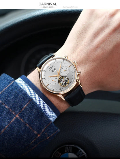 Montre CARNIVAL Mechanical Dress Watches for Men Brands Luxury Sapphire Automatic Wristwatches Mens Waterproof 2025 Reloj Hombre