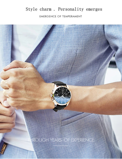 Carnival Brand Luxury Stainless Steel Multifunction Mechanical Watch for Men Waterproof Luminous Hands Calendar Fashion Watches