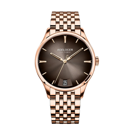 AGELOCER Original Budapest Watch Steel Strap Men's Business Dress Big Calendar Automatic Mechanical Watch Birthday Gift for Men