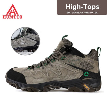 HUMTTO Waterproof Sneakers for Men Hiking Shoes Leather Trekking Boots Women Camping Hunting Mens Mountain Tactical Ankle Boots