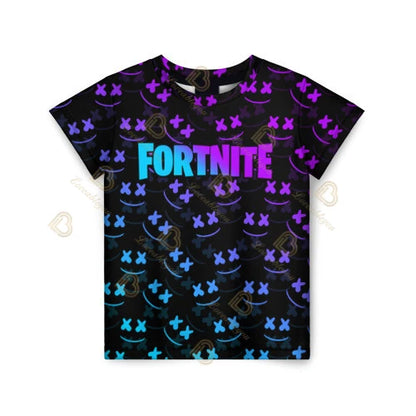 T-shirt Infantil Unissexo com Impressão 3D da Mascote Fortnite, Moda de Verão, Casual para Meninos e Meninas, Roupa Infantil, Tops T-shirt