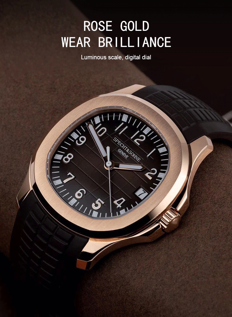 Specht&Sohne Brand Automatic Mechanical Watches Sports Wristwatches Green Sapphire Luminous 50M Waterproof  Relogio Masculino