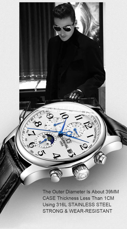 Reloj mecánico automático para hombre en acero inoxidable Case Shape: Redondo Case