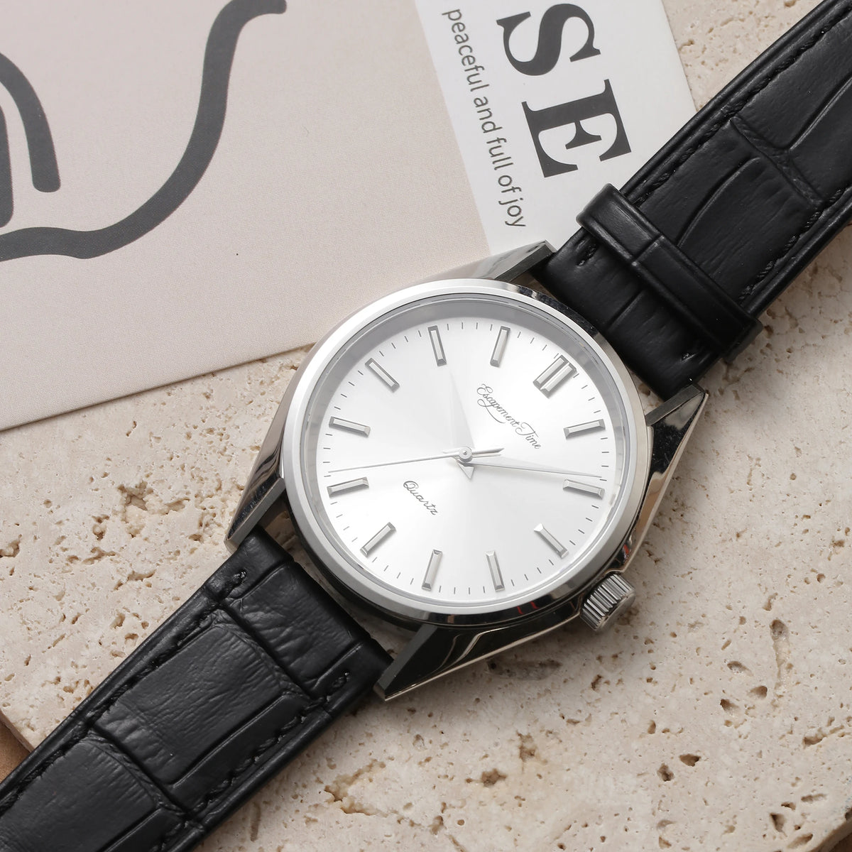 【Tempo de escape】Relógio de quartzo com caixa de 40 mm, VH31, ponteiros com tratamento térmico