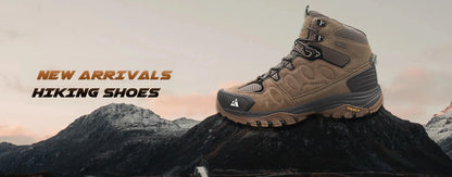 HIKEUP High-Top Men Hiking Boot Winter Outdoor Shoes Lace-Up Non-slip Outdoor Sports Casual Trekking Boots Man Waterproof Suede