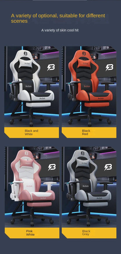 S8 Gaming Chair with 3D Armrests, Ergonomic Adjustable Backrest, Computer Office Chair, Leather Gamer Chair with Nylon Feet