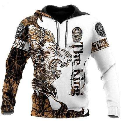 Fashion Autumn lion,wolf Hoodies White Tiger Skin 3D All Over Printed Mens Sweatshirt Unisex Zip Pullover Casual Jacket
