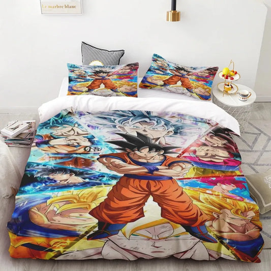 Povlečení s povlakem na přikrývku Goku Dragon Ball pro teenagery a děti, chlapce – nejlepší dárek, dekorace do ložnice Queen King
