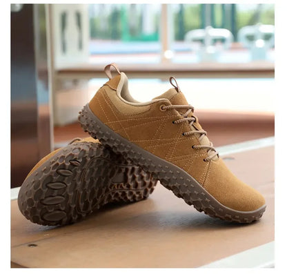 Suede Leather Shoes PU Fabric Wide Toe Shoe Anti Slip Hiking Shoe Workwear Men's Sports Shoes Women's Outdoor Walking Shoes