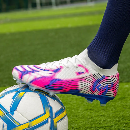 New Men Football Boots Outdoor Sneakers High-quality Grass Cleats Soccer Shoes Boys Match Hot-selling Non-Slip High-top Light
