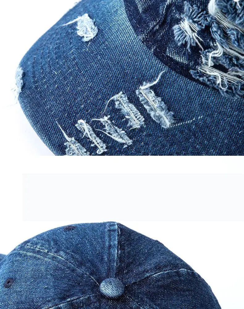 Washed Denim Baseball Cap Women Men Sunshade Breathable Spring Summer Hat Vintage Snapback Cap Female