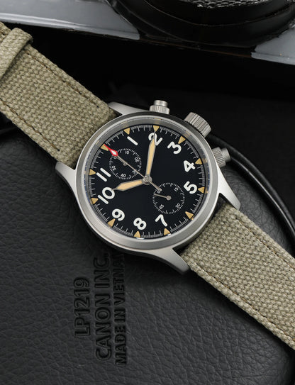 Militado ML1868 Watch - VK61 Quartz Movement 100m Waterproof Watches Men Stainless Steel Chronograph Sapphire Crystal Wristwatch
