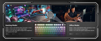 ATTACK SHARK X85 Tri-Mode Gasket Mechanical Keyboard 75% Wireless Hot Swappable RGB Gaming Keyboard with CNC Knob, 5-Layer Sound Dampening & NKRO