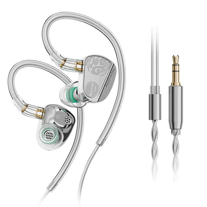 Zhulinniao JingHong Z3 HiFi Earphones Dual Dynamic Driver In-Ear Headphones, High-Fidelity Metal Music Monitor Earbuds with Wired & Bluetooth Audio