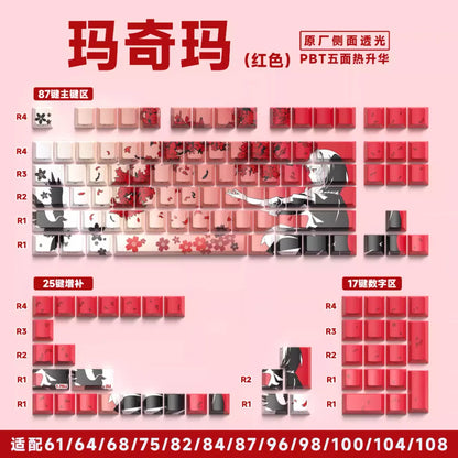 Machima Keycap PBT Cherry Side Engraved Translucent Keyboard Keychain Compatible with MX Switch Gaming Mechanical Keyboard