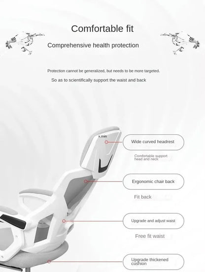 Ergonomic Computer Office Chair with Adjustable Height, Rotating Swivel Design, Comfortable Reclining Boss Chair for Home Office, Study & Gaming
